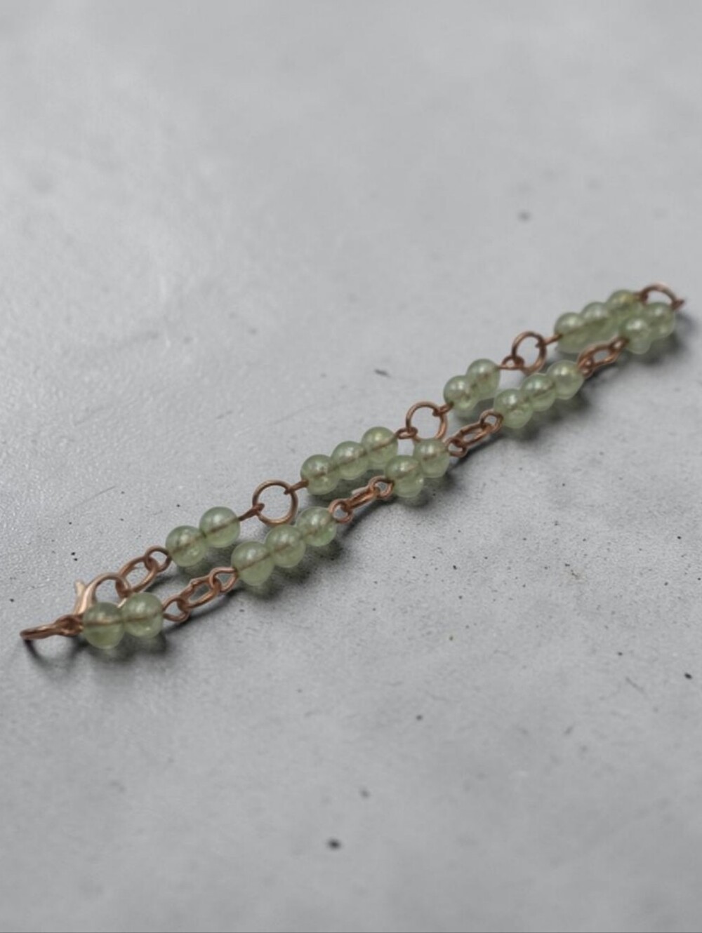 Handmade Light Green Elegant Beaded Anklet – Delicate Minimalist Jewelry